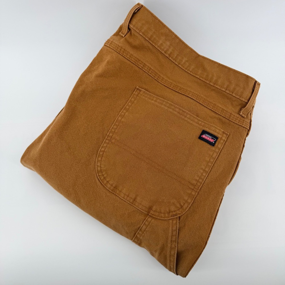 Genuine Dickies Carpenter Pants Duck Canvas Utility Workwear 44x30 Brown